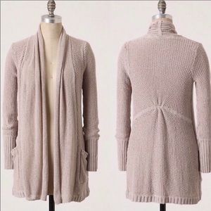 Anthropologie Guinevere Tan Outdoor Cafe Cardigan